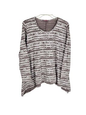 Fresh Produce SIERRA STRIPE shark bite hem Tunic XL/2XL lagenlook boho